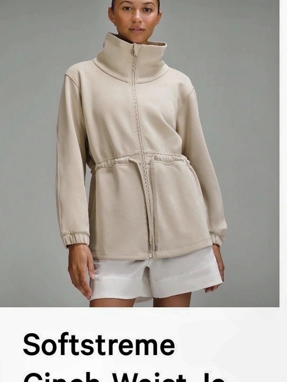 lululemon Softstreme Cinch-Waist Jacket Cinch-Waist Jacket Beige Size 6